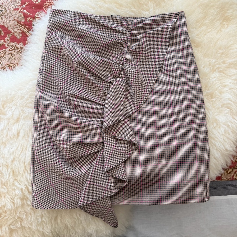 Designers Remix Charlotte Eskilden Plaid Ruffle Skirt EUR32